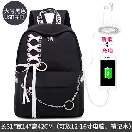 Oxford-ryggsäck för dam, vattentät, koreansk USB-ryggsäck för studenter, sportryggsäck med stor kapacitet, skolväska Mochilas~09611