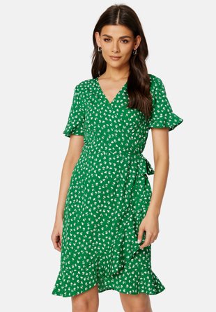 ONLY Olivia S/S Wrap Dress Verdant Green AOP:W. Klær