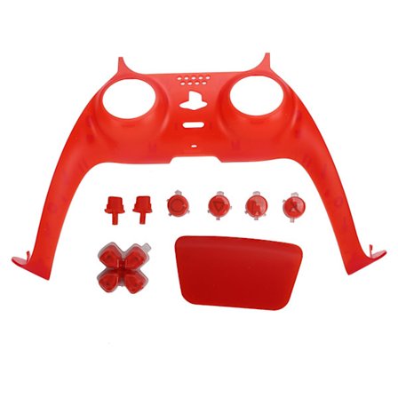 Dekorativ stripedeksel for spillkontroller med knapper, erstatningssett for PS5-gamepad, rød