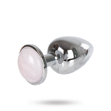 Metal Plug Gemstone Pink - Large - Vuxen.se - Buttplug, stora & små butt plugg