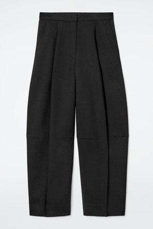 COS Women's Wool-Blend Wide-Leg Trousers in Black