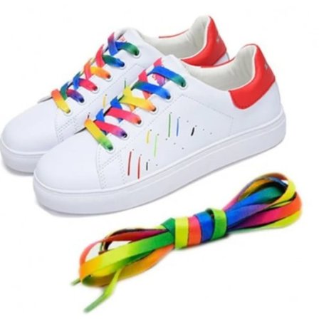 4 par regnbågsskosnören - 100cm