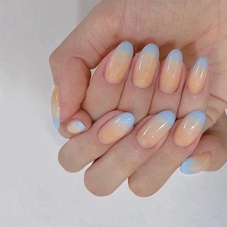 24 stk/Eske Fake Nails Ferdige negler fransk stil negler