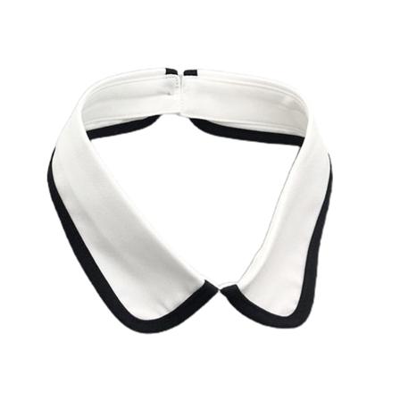 Kvinder Kontrast Farve Trim False Krave Elegant Sort Hvid Lapel Choker Dickey