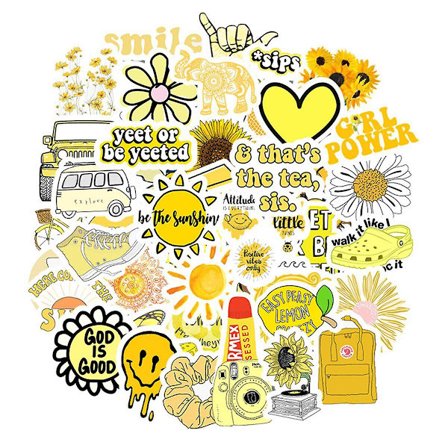 Paket med klistermärken - Gul mix