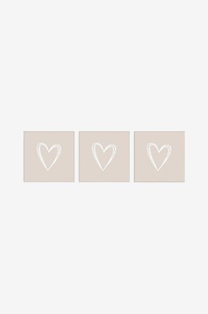 Paperproducts Design - Servietter Pure Heart 33x33 cm Taupe 3 stk. 20-pak - Flerfarvet - Servietter - Fra Homeroom