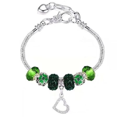 IC Hvid Birk Fit Pandora Charm Armbånd Hele Måneden Fødselsstein Bedste Fødselsdagsgaver til Kvinder og Piger DIY