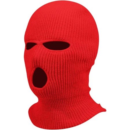 Go Go Gadget - Varm Balaclava - Stretchig - One Size - Balaclava - Motorcykel - 3-Håls - Ansiktsmask - Röd