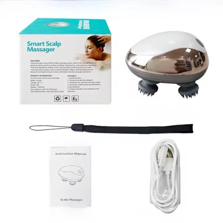 Hvid-Bærbar Elektrisk Rødlys Massager til Hårvækst og Afslappende Kropsmassage Egnet til Hår og Krop