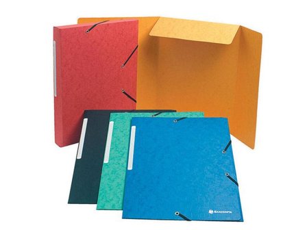 Exacompta Gummibandsmapp 3-klaff A4 600g sorterade färger - Lyreco - Kontorsmaterial - Mappar och plastfickor - Gummibandsmappar 3-klaff - Kartong