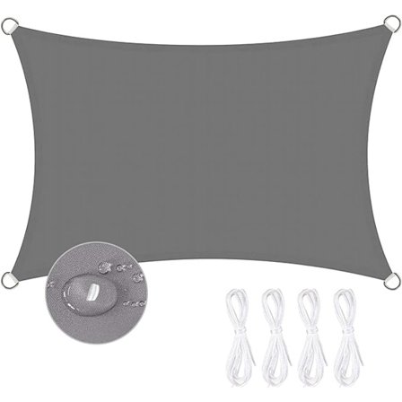 Rektangulær Vannbestandig SkyggeSeil 2 x 3m Skyggeduk 95% UV