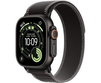 Watch Ultra 3 GPS + Cellular 49mm Black Titanium Case with Black/Charcoal Trail Loop - S/M - Apple Watch Ultra 3 – 49mm S/M