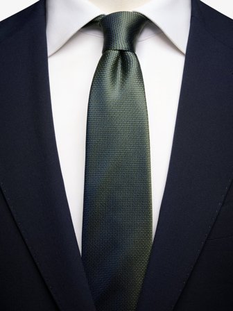 John Henric Men's Dunkelgrüne Struktur Krawatte Size 7,5