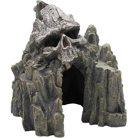Resin Rock Skull Terrarium Ornament til Akvarium Habitat Dekoration,