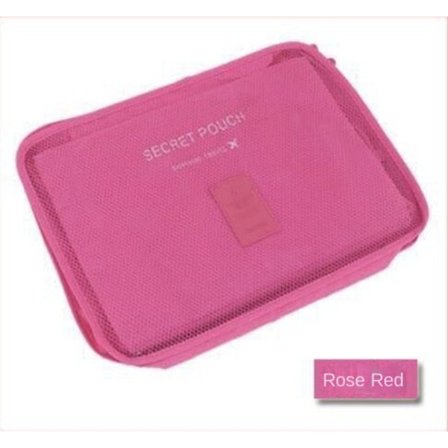 Reseförvaring sex delar set förvaringsväska rosa röd