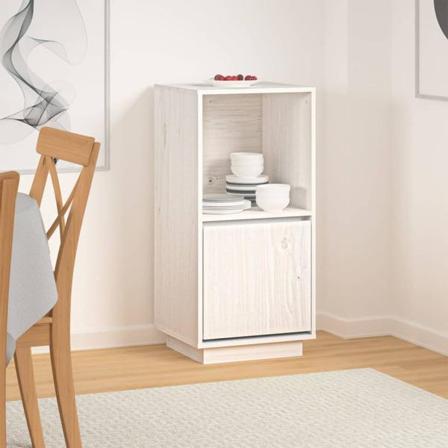 Vidaxl Skänk Vit 38x35x80 Cm Massiv Furu Vit