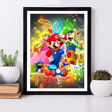 5D diamantmalingssett for voksne Super Mario for barn - 30x40 cm