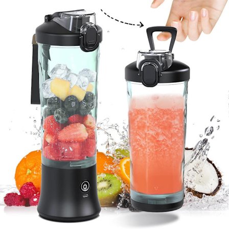 Bærbar Blender 20oz Beholder, Trådløs Personlig Størrelse Blender for Shakes og Smoothies med 6 Blader Liten Blender for Kjøkken, Hjem, Reise
