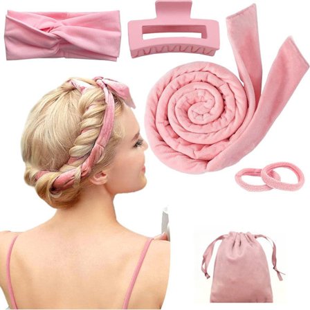 ING Krøller uten varme Hårruller inkl. Hårstrikker og Hårklemme Krølling Hår Krøller uten varme Hårkrøller for fint hår Medium