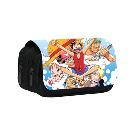 ONE PIECE Dobbeltlags Penalhus Makeup Taske Kosmetik Taske Skriveartikler Penalhus Taske Gadget Organizer Taske Gave Til Lærer Studerende_tfrf