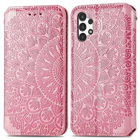 Skalo Samsung A13 4g Mandala Slim Plånboksfodral - Rosa Rosa