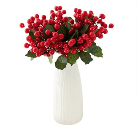 Kunstige røde bærgrener - Hjemmeinnredning til jul, nyttår, kontor og bryllup