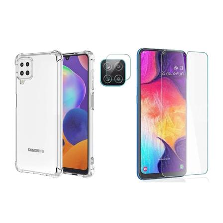 1 Set Skal + Skärmskydd + Kameralinsskydd Samsung Galaxy A12 Transparent