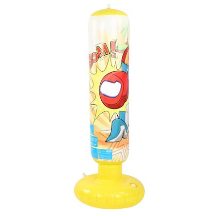 Uppblåsbar boxningssäck för barn, träningsleksak för stressreducering, gul