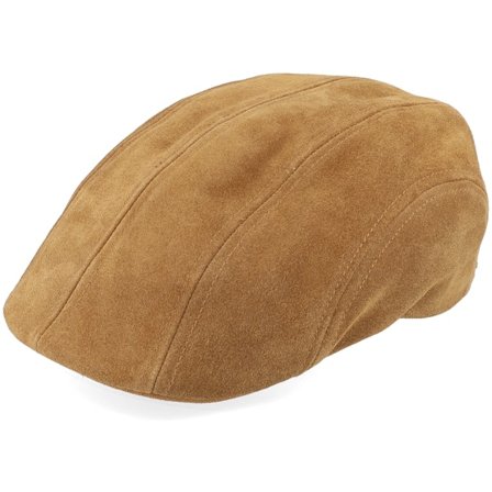 Stetson - Ivy Cap Calf Split Brown Flat Cap Flatcap Brown Cap - @ Hatstore