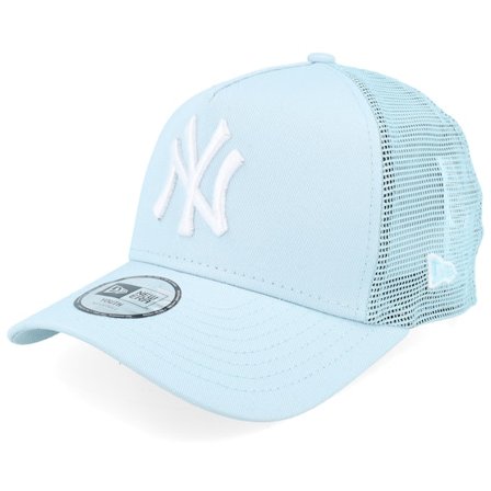 New Era - MLB - Blue - trucker - Cap - Kids New York Yankees League Essential Pale Blue/White A-Frame Trucker - Hatstore