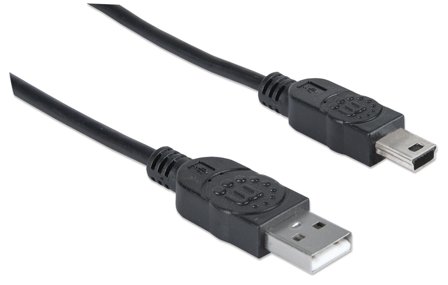 Manhattan Kabel USB 2.0 A-St. > mini-B-St. 1,8m [bk] MHP