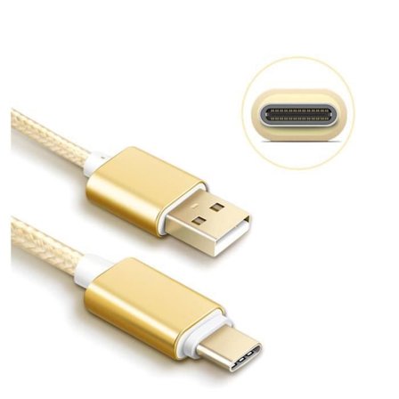 USB-C-kabel - Xiaomi - Redmi Note 11/11S - Nylon Or - 1 Meter - Laddning och Dataöverföring