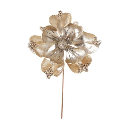 Julestjerne, Glitterblomst Jul Kunstig Julestjerneblomst Stilk Blomsterpluk til Bryllup Vintersted Gaveindpakning