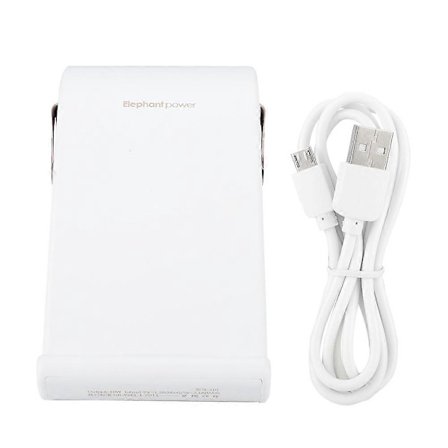 Elefant Tegneserie QI Trådløs Oplader Opladningsstativ Pad Beslag til Mobiltelefon Hvid