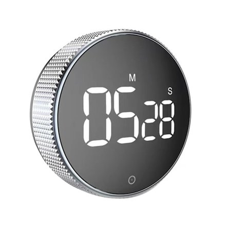 Digital Timer Magnetisk Stor LED-Display Volymjusterbar Studenter Studier Rund Kök Nedräkning Matlagning Bakning Timer