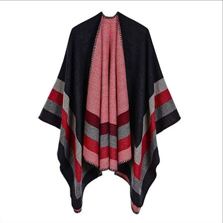 Poncho Shawl Naisten Viitta Huivi Paksuuntunut Elegantti Lämmin Talvi Lar