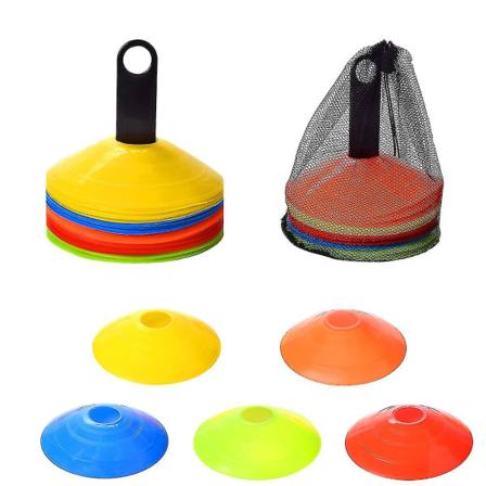 20 stk Fotballkjegler Treningsutstyr - Smidighetskjegler med stilig nettpose og holder for sport