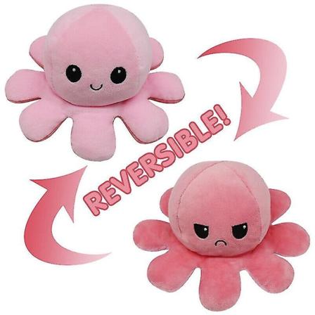 Kaksipuolinen Käännettävä Oktopus-Pehmolelu Eläin Nuken Lahja -1 A Light pink pink