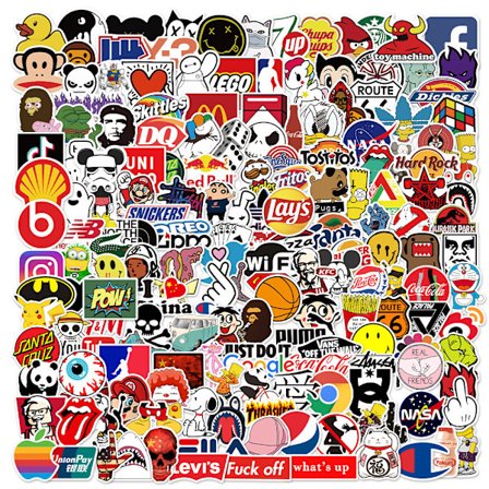 Slumpmässiga klistermärken 201-pack för skateboard, hjälm, bärbar dator, cykel