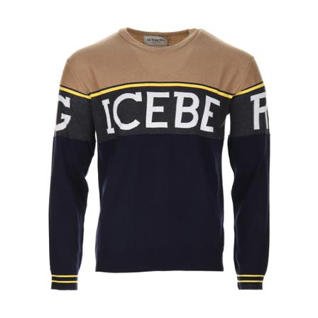 Iceberg, Round Neck Knitted Zwart, Heren, Maat:M