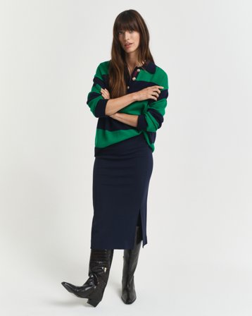 GANT Damen Bleistiftrock aus Jersey (S) Marineblau