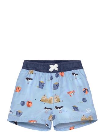 Baby Beachshorts W.diaper,Aop Blue Color Kids