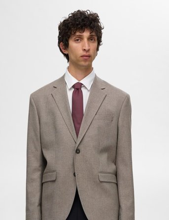 Selected Slhpeter Structure Tie Noos - Burgundy - ONE SIZE