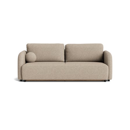 Arezzo 3-Sitzer-Schlafsofa, Stauraum, Aragon Grau/Beige, Modernes Design, Bettkasten, Bequeme Schlaffunktion, Zeitloser Stil, Tiefe 93cm.