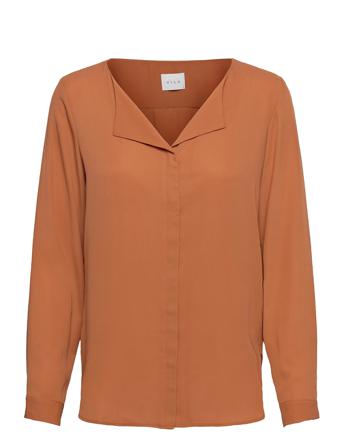 Vilucy L/S Shirt Bluse Langermet Oransje Vila