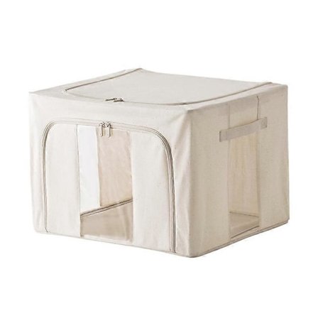 Klädförvaring med dragkedja - Förvaring för kläder och garderob, täcke, lakan - Stabil - Vikbar klädförvaringsväska med metallram - Stapelbar