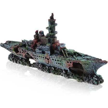 Miljøvenlig dekoration skibsvrag krigsskib akvariedekoration su