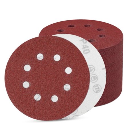 80 x 125 mm Slippapper, 8-håls slipskivor, Excentriskt runt sandpapper (80 x 40 Korn Slippapper)