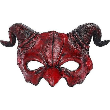 Halloween Halv Ansikts Skummel Dyremaske, Demonmaske Sauehorn Spøkelse Djevel Grimase, Påske Horror Hodeplagg Festival Cosplay Party Kostyme Rekvisitt