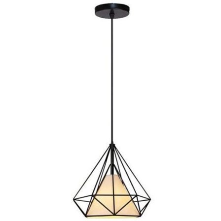 STOEX Retro Industriell Hengelampe Metall Design Svart Diamant, Lysekrone Lampeskjerm 20cm Metall Hengelampe E27 Kjøkken Soverom Restaurant - 1 Lampe